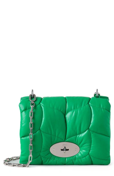 Shop Mulberry Little Softie Quilted Leather Crossbody Bag In Lawn Green