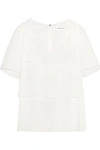 SONIA RYKIEL Tiered Plissé-Cotton Top