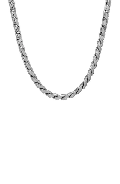 Shop Hmy Jewelry Oxidized Stainless Steel Necklace In Metallic