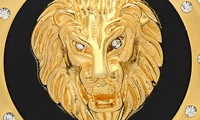 Shop Hmy Jewelry Lion Head Pendant Necklace In Yellow