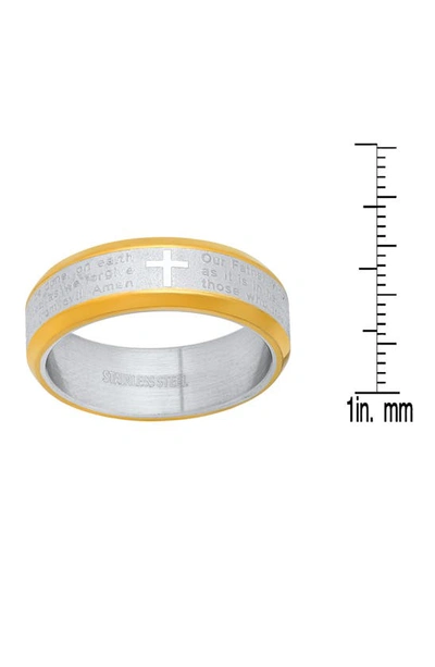 Hmy Jewelry Two-tone Stainless Steel Lord's Prayer Ring In Two Tone
