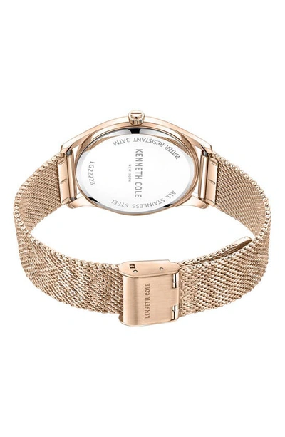 Shop Kenneth Cole Classic Slim Mesh Strap Watch, 34mm In Rose Gold