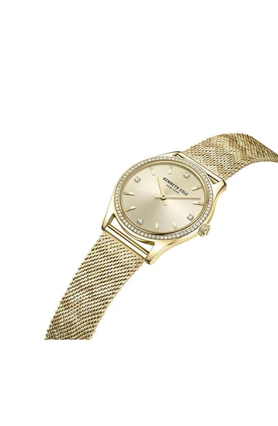Shop Kenneth Cole Classic Slim Mesh Strap Watch, 34mm In Gold
