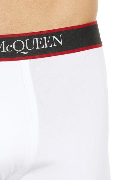 Shop Alexander Mcqueen Selvedge Boxer Briefs In White/ Red