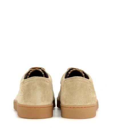 Shop Loewe Suede Sneakers In Beige