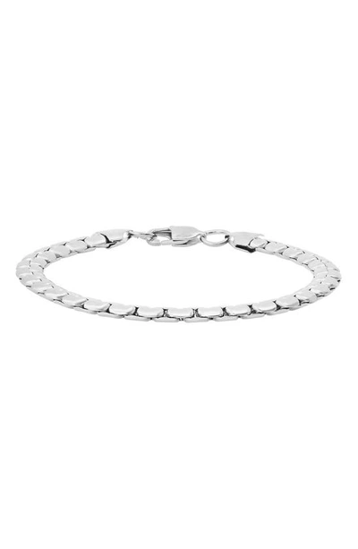 Shop Hmy Jewelry Stainless Steel Flat Box Chain Bracelet In Metallic