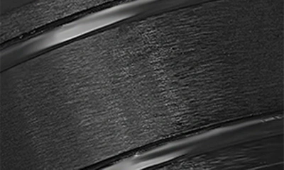 Hmy Jewelry Black Tungsten Brushed Band Ring In Black