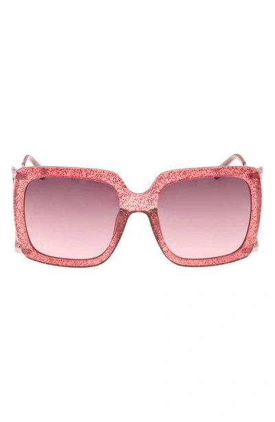Shop Betsey Johnson Mermaid 57mm Gradient Square Sunglasses In Red