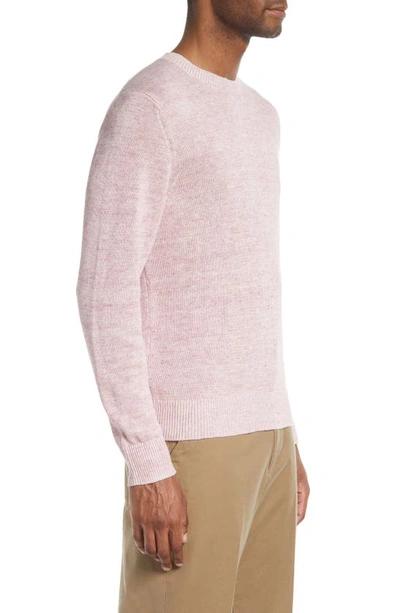 Shop Vince Mélange Linen & Cotton Crewneck Sweater In Lt H Himalayan