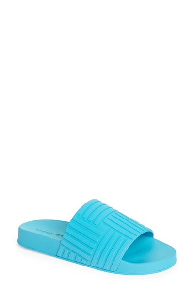 Shop Bottega Veneta Rubber Slide Sandal In Amalfi Blue