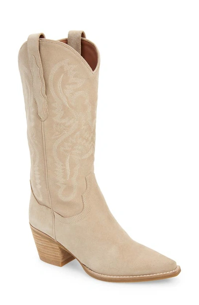 Jeffrey Campbell Dagget Cowboy Boot In Natural, Women's At Urban Outfitters In Sand Suede