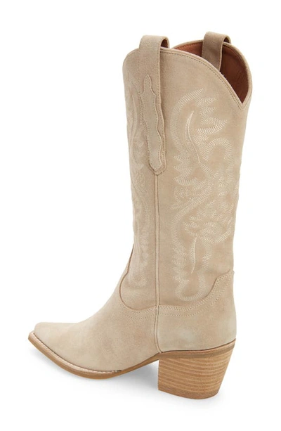 Jeffrey Campbell Dagget Cowboy Boot In Natural, Women's At Urban Outfitters In Sand Suede