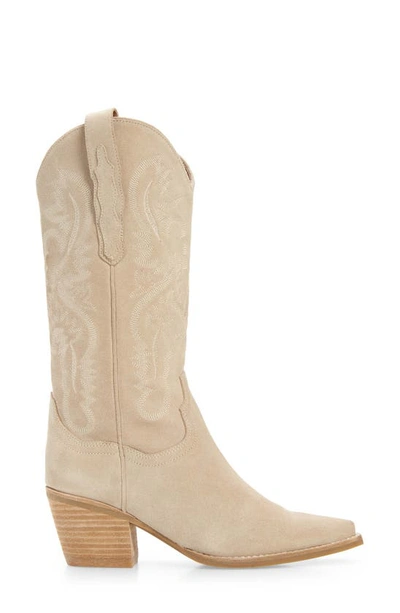 Jeffrey Campbell Dagget Cowboy Boot In Natural, Women's At Urban Outfitters In Sand Suede