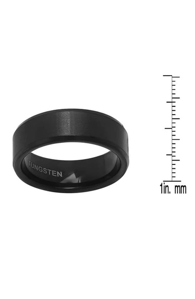 Hmy Jewelry Brushed Black Ip Tungsten Band Ring In Black