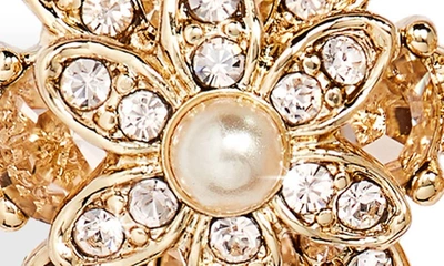 Shop Marchesa Imitation Pearl & Rhinestone Drop Earrings In Gold/blush/silk