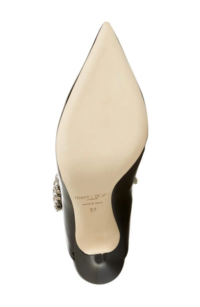 Jimmy Choo Bing 100 Crystal-embellished Patent-leather Mules In Black