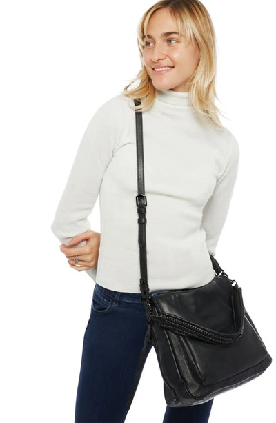 Shop Aimee Kestenberg All For Love Convertible Leather Shoulder Bag In Black W/ Black