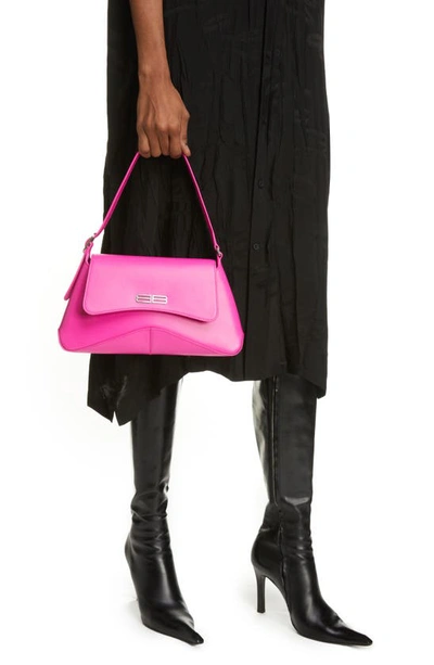 Balenciaga Xx Street Medium Leather Shoulder Bag In Lipstick Pink