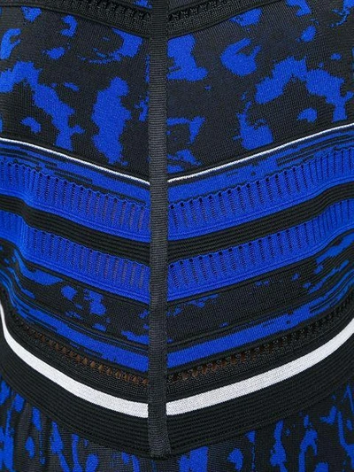 Shop Roberto Cavalli Leopard Print Perforated Skater Dress