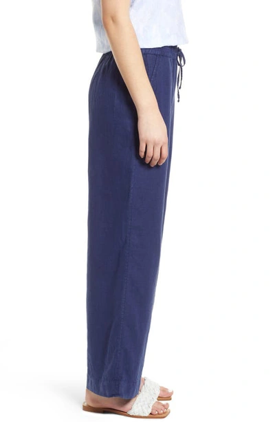 Shop Tommy Bahama Two Palms High Waist Linen Pants In Island Navy
