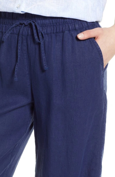 Shop Tommy Bahama Two Palms High Waist Linen Pants In Island Navy