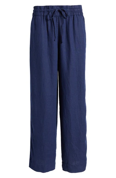 Shop Tommy Bahama Two Palms High Waist Linen Pants In Island Navy