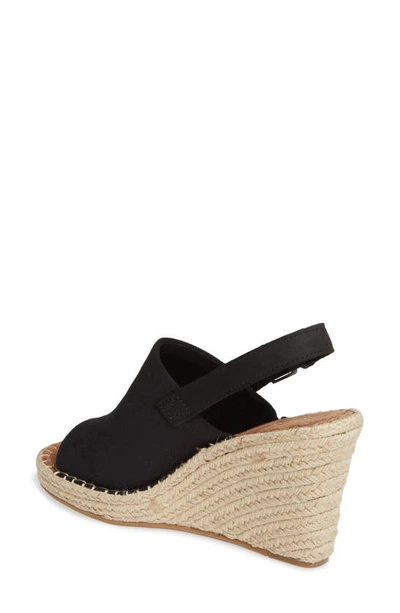Shop Toms Monica Slingback Wedge In Black Fabric