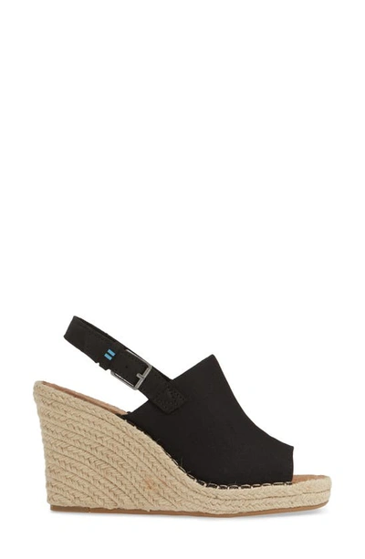 Shop Toms Monica Slingback Wedge In Black Fabric