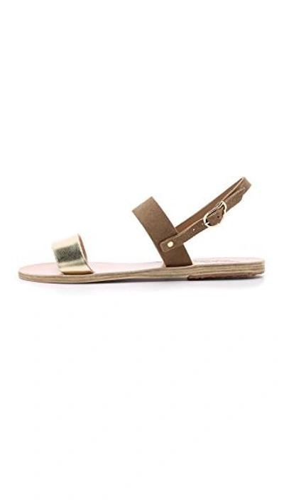 Shop Ancient Greek Sandals Clio Sandals In Camel/platinum