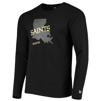 Shop New Era Black New Orleans Saints State Long Sleeve T-shirt