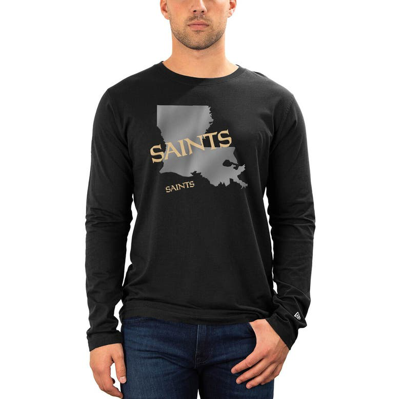 Shop New Era Black New Orleans Saints State Long Sleeve T-shirt
