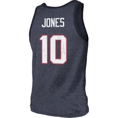 Shop Majestic Threads Mac Jones Heathered Navy New England Patriots Player Name & Number Tri-blend Tank T