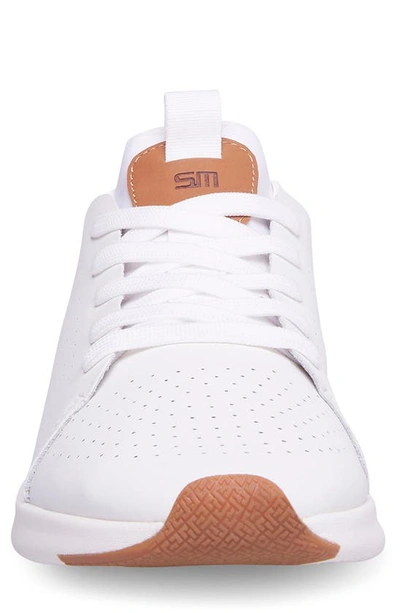 Shop Steve Madden Scion Perforated Leather Sneaker In White