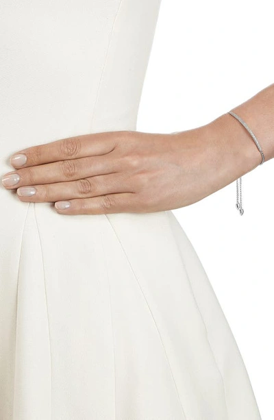 Monica Vinader Stellar Pave Diamond Mini Bar Bracelet In Silver