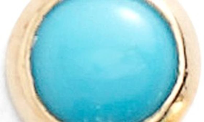 Zoë Chicco 14k Yellow Gold And Bezel Turquoise Stud Earrings In Turquoise