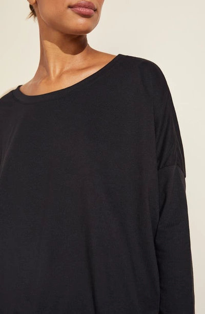 Shop Eberjey Heather Knit Slouchy Tee In True Black