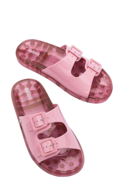 Shop Melissa Double Strap Slide Sandal In Pink/pink