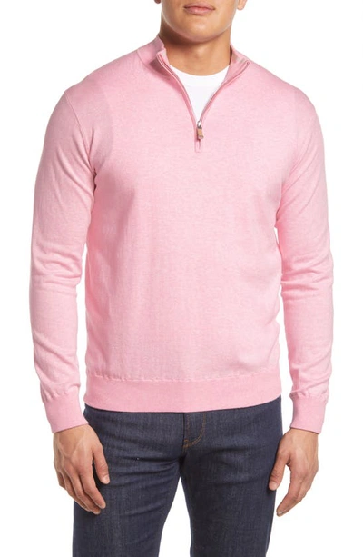 Shop Peter Millar Crest Quarter Zip Pullover In Palmer Pink