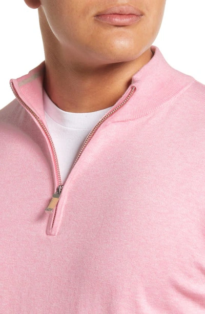 Shop Peter Millar Crest Quarter Zip Pullover In Palmer Pink