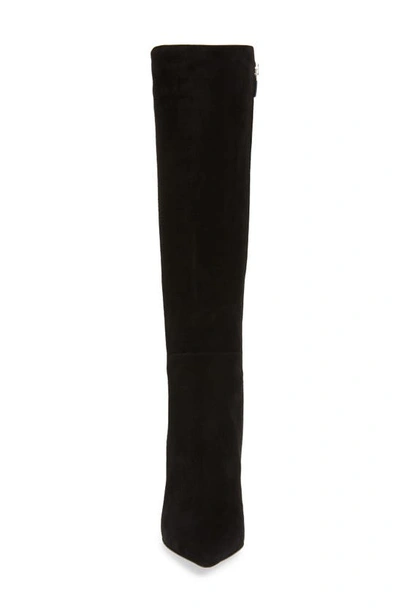 Shop Gianvito Rossi Corinne Pointed Toe Knee High Boot In Black Suede