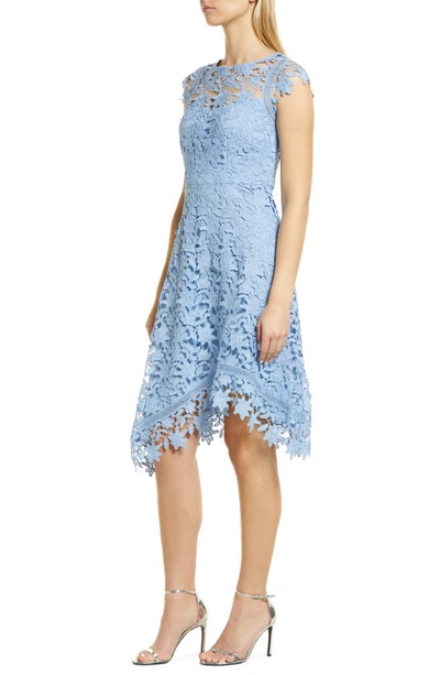 Eliza J Lace Asymmetric Cocktail Dress In Light Blue | ModeSens