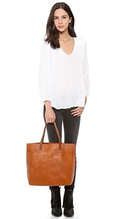 Shop Madewell Transport Tote In English Saddle