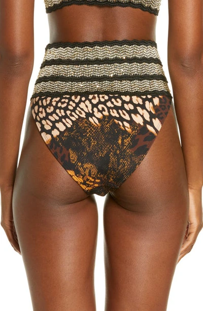 zuiverheid Omgaan met video River Island High Waisted Elasticized Glitter Bikini Bottoms In Leopard-brown  | ModeSens