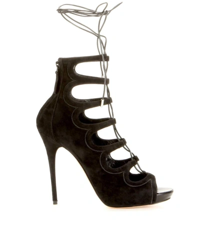 Shop Alexander Mcqueen Suede Lace-up Sandals