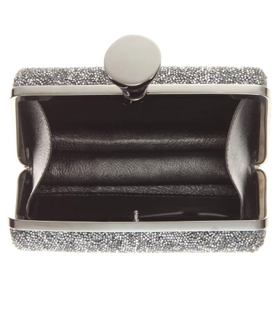 Shop Tom Ford Micro Rock Embellished Box Clutch In Silver