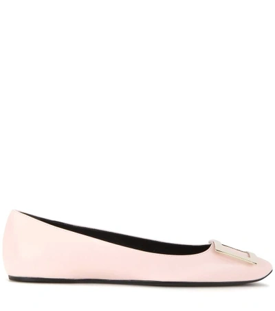 Shop Roger Vivier Trompette Leather Ballerinas