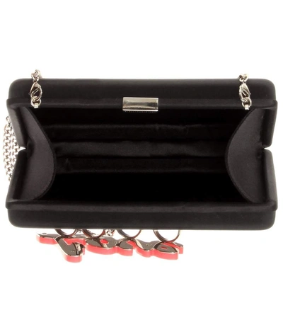 Shop Stella Mccartney Embellished Satin Clutch In Black