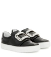 Roger Vivier Sneaky Viv Embellished Patent Leather Sneakers In Black
