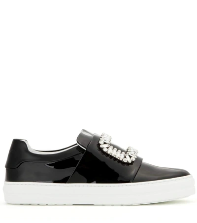 Shop Roger Vivier Sneaky Viv Embellished Patent Leather Sneakers