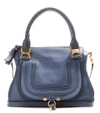 Chloé Marcie Medium Leather Tote In Royal Navy